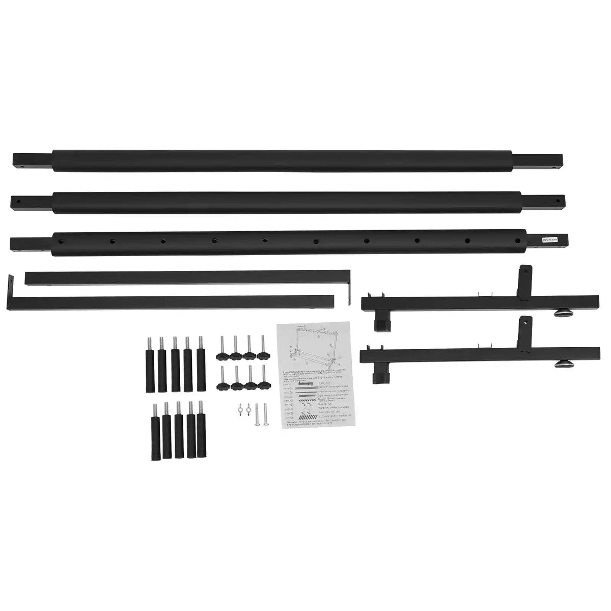 9-Way Universal Guitar Stand holding nine guitars Black foldable stand for acoustic and classical guitars.
