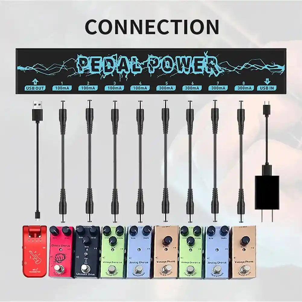 PW-1 Guitar Pedal Power Supply 8 Isolated DC Output.