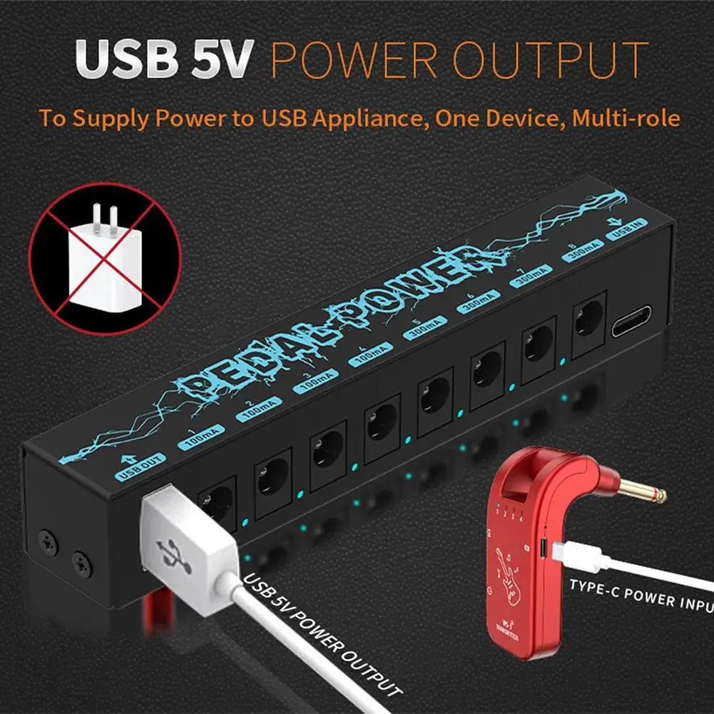 PW-1 Guitar Pedal Power Supply 8 Isolated DC Output.