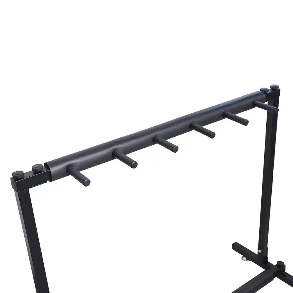 5-Way Universal Guitar Stand with durable iron frame and padded holders for 5 guitars. Ideal for home, studio, or stage use.