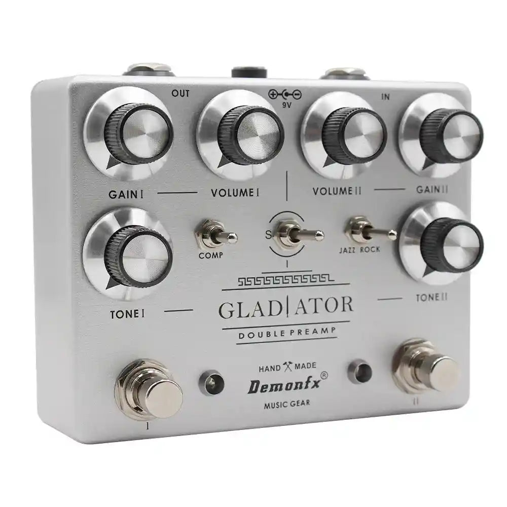 Demonfx GLADIATOR Dual Preamp Overdrive and Distortion - StompBox Store 