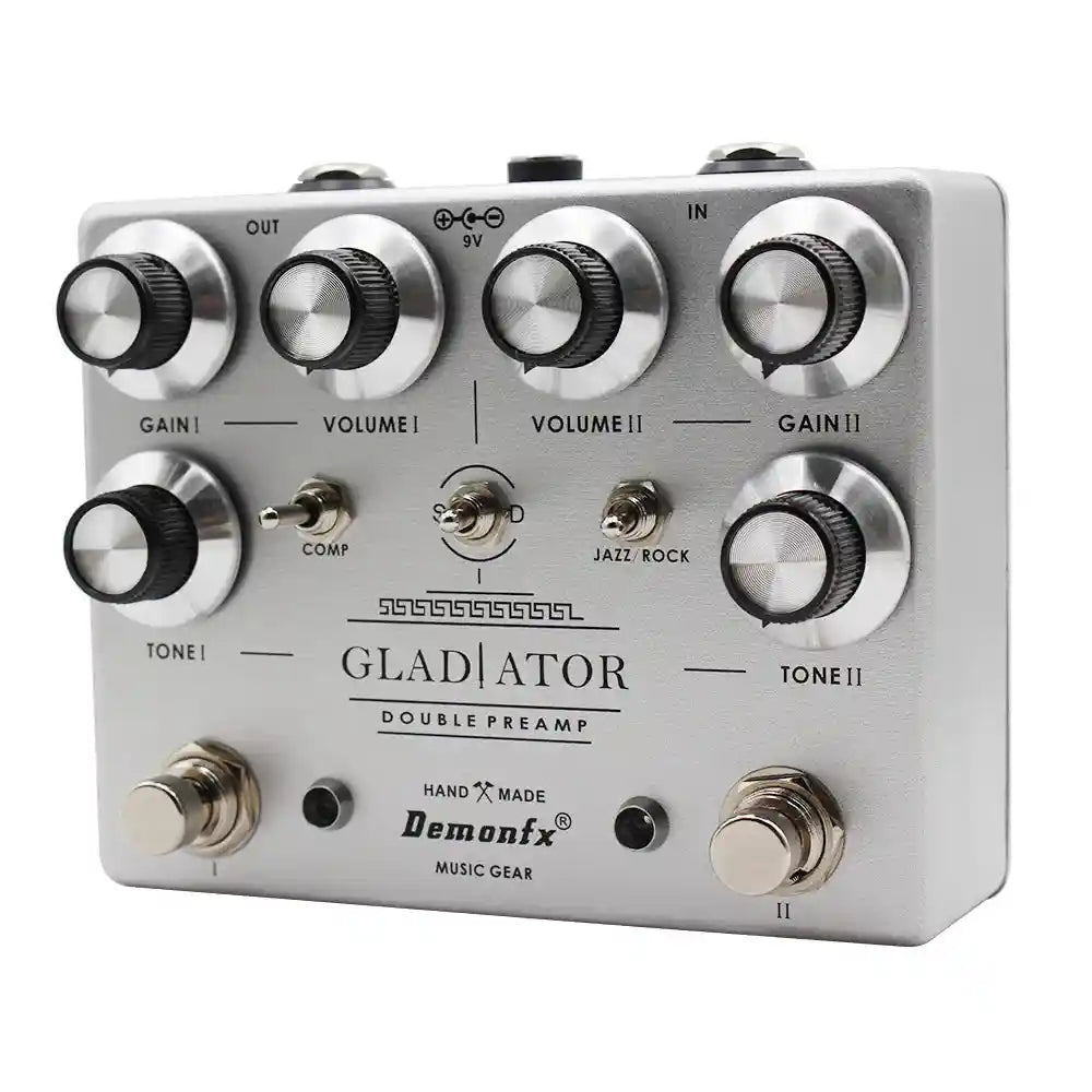 Demonfx GLADIATOR Dual Preamp Overdrive and Distortion - StompBox Store 