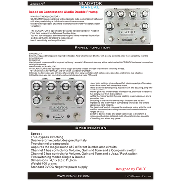 若者の大愛商品 GLADIATOR Demonfx Dual Distortion and Overdrive Preamp ギター