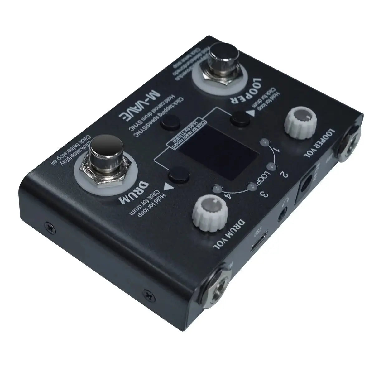 M-VAVE LOST TEMPO V2 multi-effect guitar pedal featuring a looper, drum machine, and precision tuner. Offers 30 drum patterns and 11-minute loop recording.