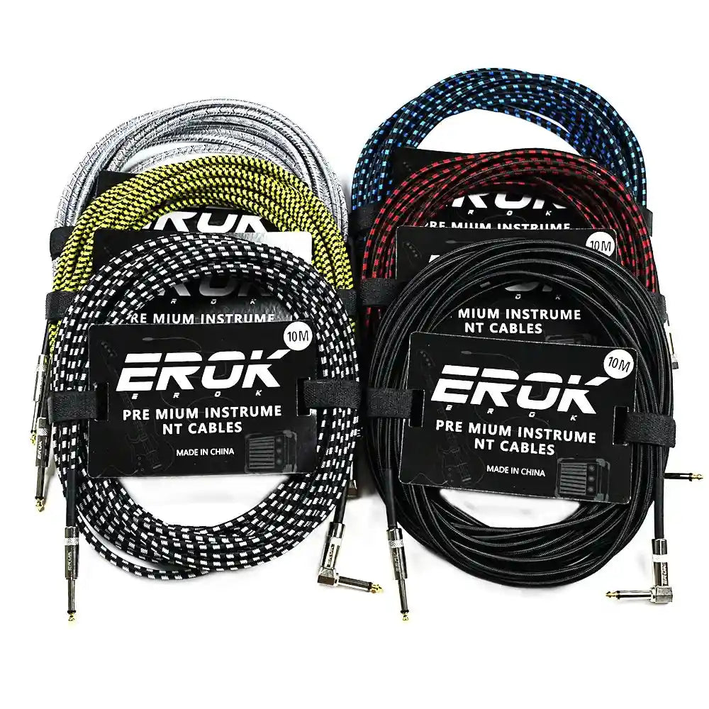 EROK 1.5M/3M/6M/10M Jack Jack Anti-Noise Guitar Audio Cable - StompBox Store 