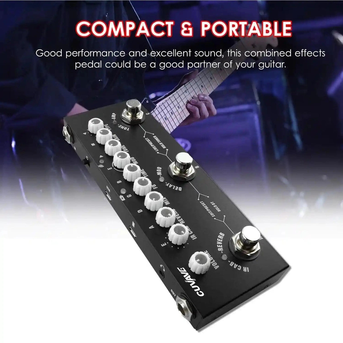 Cuvave - CUBE BABY / IR Cabinets Simulation / Chorus / Phaser / Reverb / Delay / Vibrato Pedal.